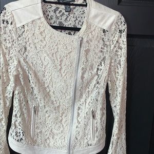 Lace and suede jacket